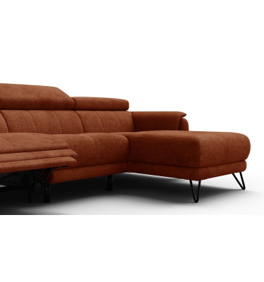 Ecksofa 4-Sitzer mit Relax RODEN, rostrot
