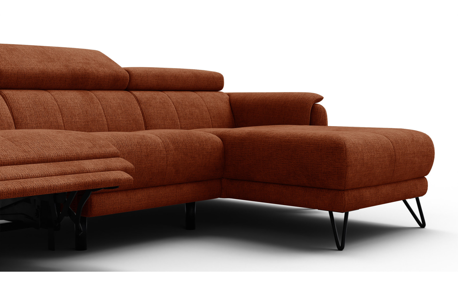 Ecksofa 4-Sitzer mit Relax RODEN, rostrot
