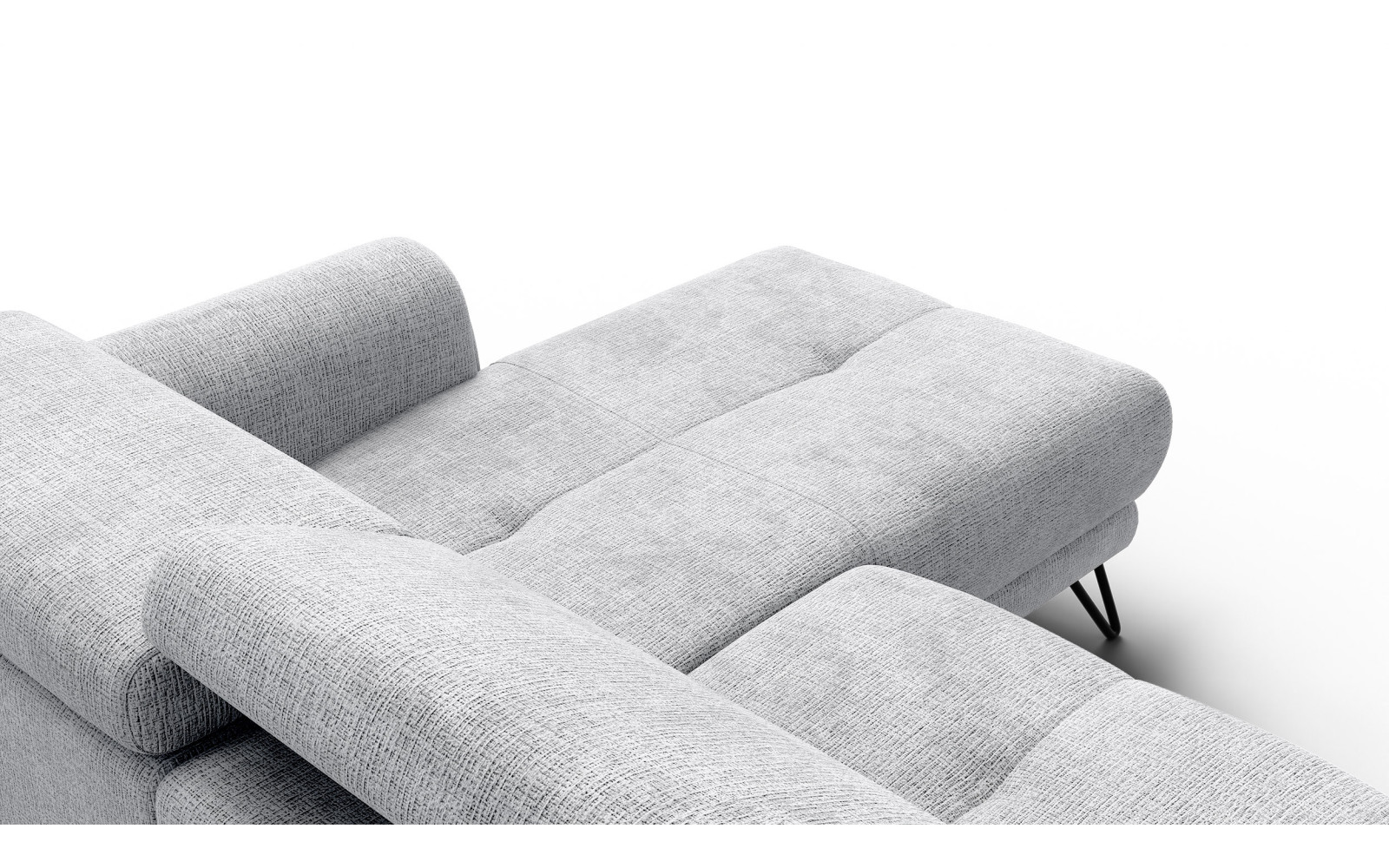 Ecksofa 4-Sitzer mit Relax RODEN, hellgrau