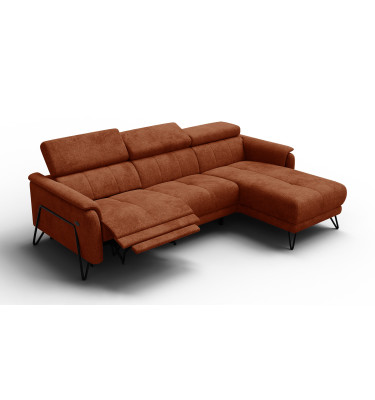 Ecksofa 4-Sitzer mit Relax RODEN, rostrot