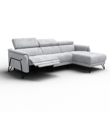 Ecksofa 4-Sitzer mit Relax RODEN, hellgrau