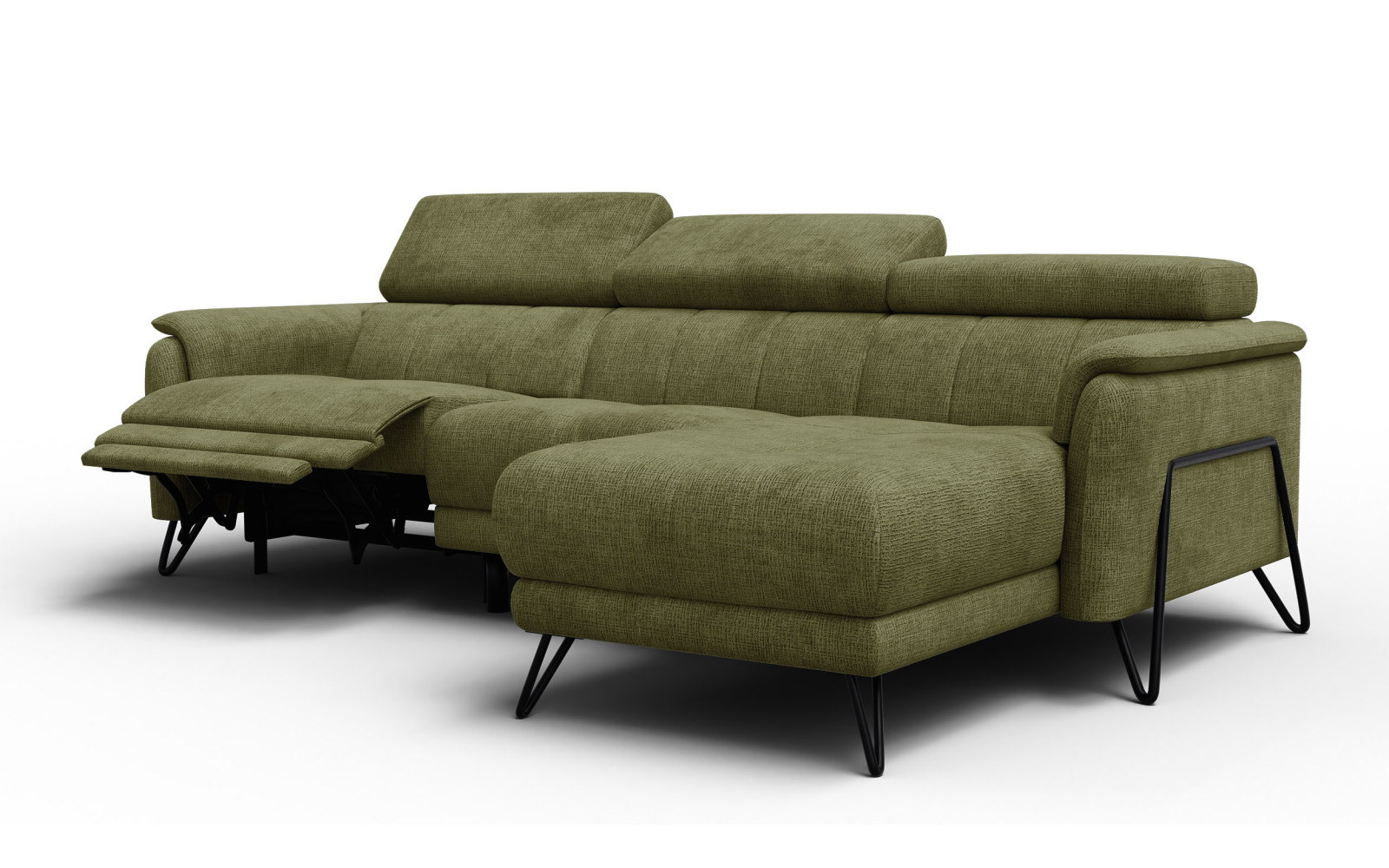 Ecksofa 4-Sitzer mit Relax RODEN, olive