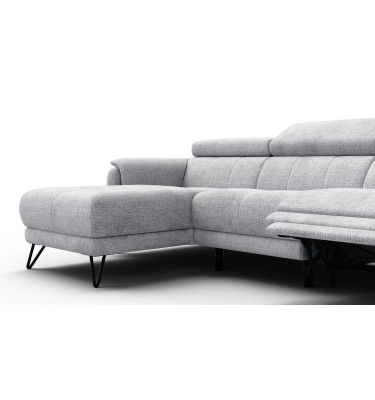 Ecksofa 4-Sitzer mit Relax RODEN, hellgrau
