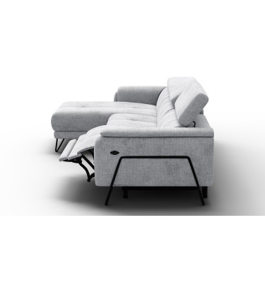 Ecksofa 4-Sitzer mit Relax RODEN, hellgrau