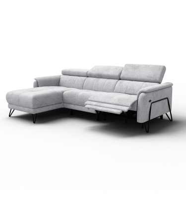 Ecksofa 4-Sitzer mit Relax RODEN, hellgrau