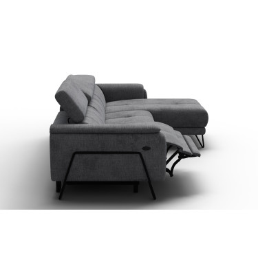 Ecksofa 4-Sitzer mit Relax RODEN, dunkelgrau