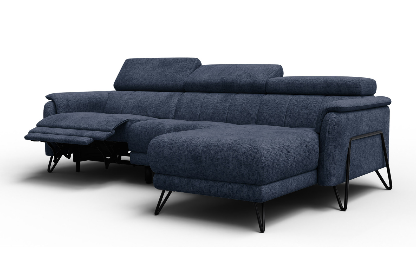 Ecksofa 4-Sitzer mit Relax RODEN, marineblau