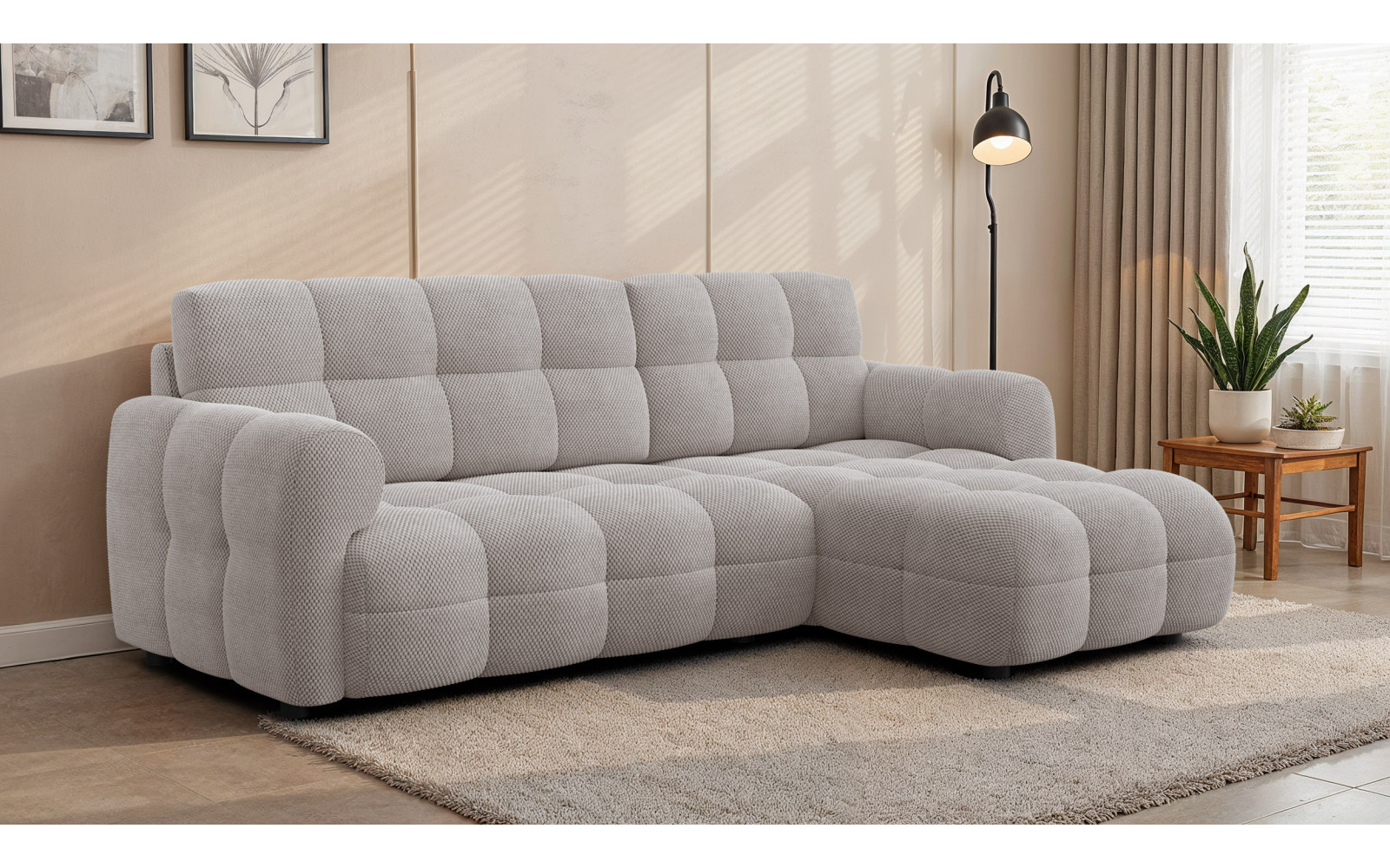 Ecksofa 3-Sitzer rechts MELLOW, beige