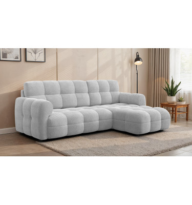 Ecksofa 3-Sitzer rechts MELLOW, hellgrau