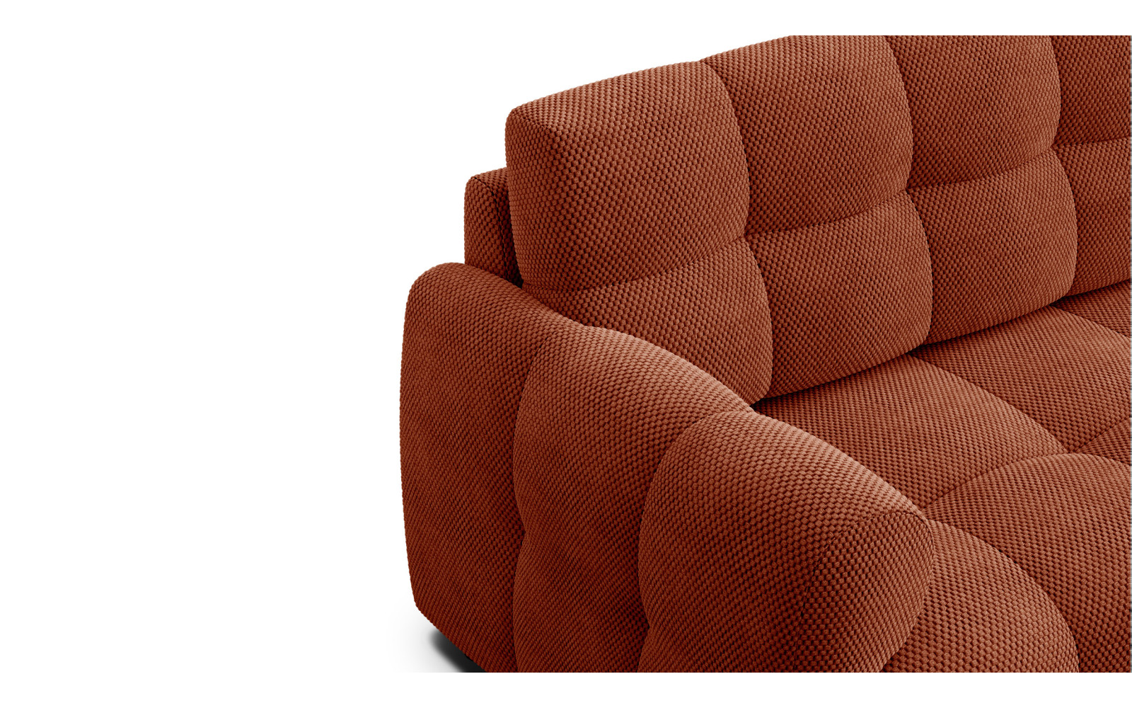 Ecksofa 3-Sitzer rechts MELLOW, dunkelorange