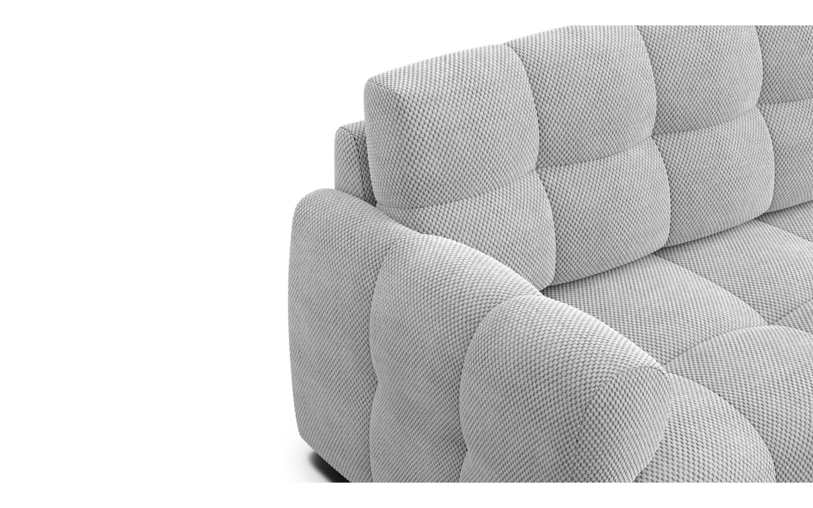 Ecksofa 3-Sitzer rechts MELLOW, hellgrau