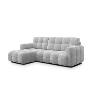 Ecksofa 3-Sitzer links MELLOW, hellgrau