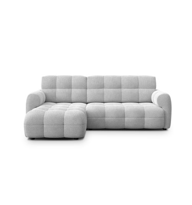 Ecksofa 3-Sitzer links MELLOW, hellgrau