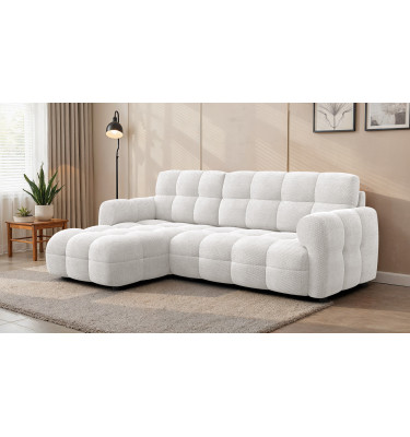Ecksofa 3-Sitzer links MELLOW, creme