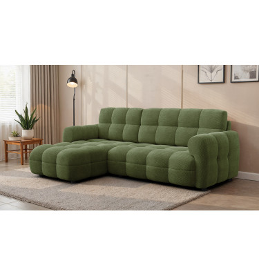 Ecksofa 3-Sitzer links MELLOW, olive