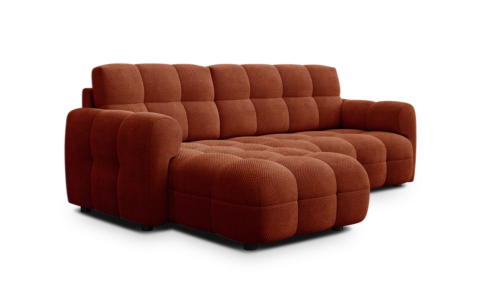 Ecksofa 3-Sitzer links MELLOW, dunkelorange