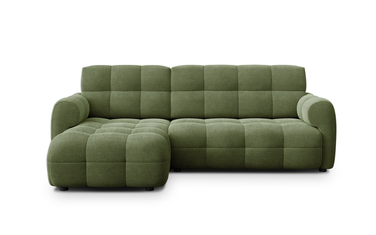 Ecksofa 3-Sitzer links MELLOW, olive