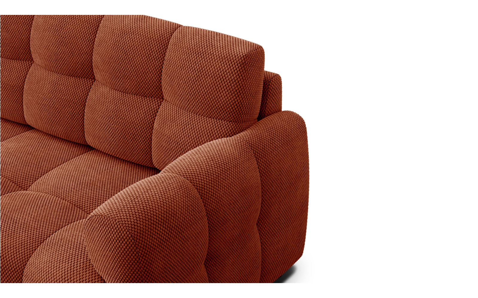 Ecksofa 3-Sitzer links MELLOW, dunkelorange