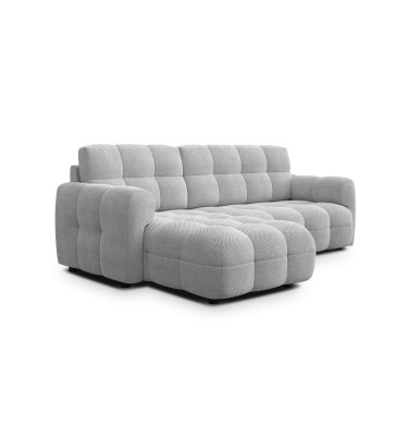 Ecksofa 3-Sitzer links MELLOW, hellgrau