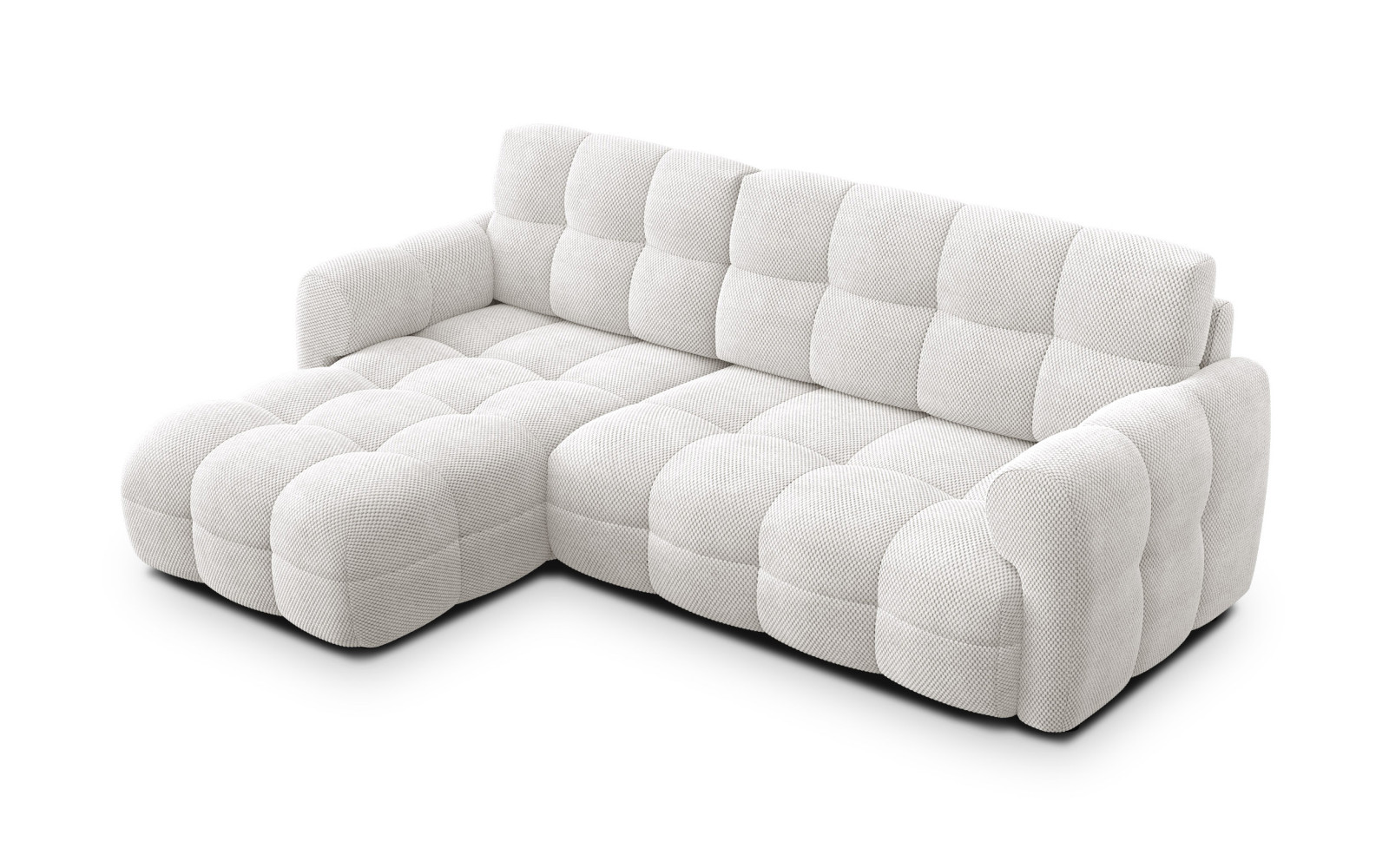 Ecksofa 3-Sitzer links MELLOW, creme