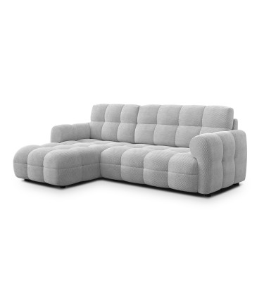 Ecksofa 3-Sitzer links MELLOW, hellgrau