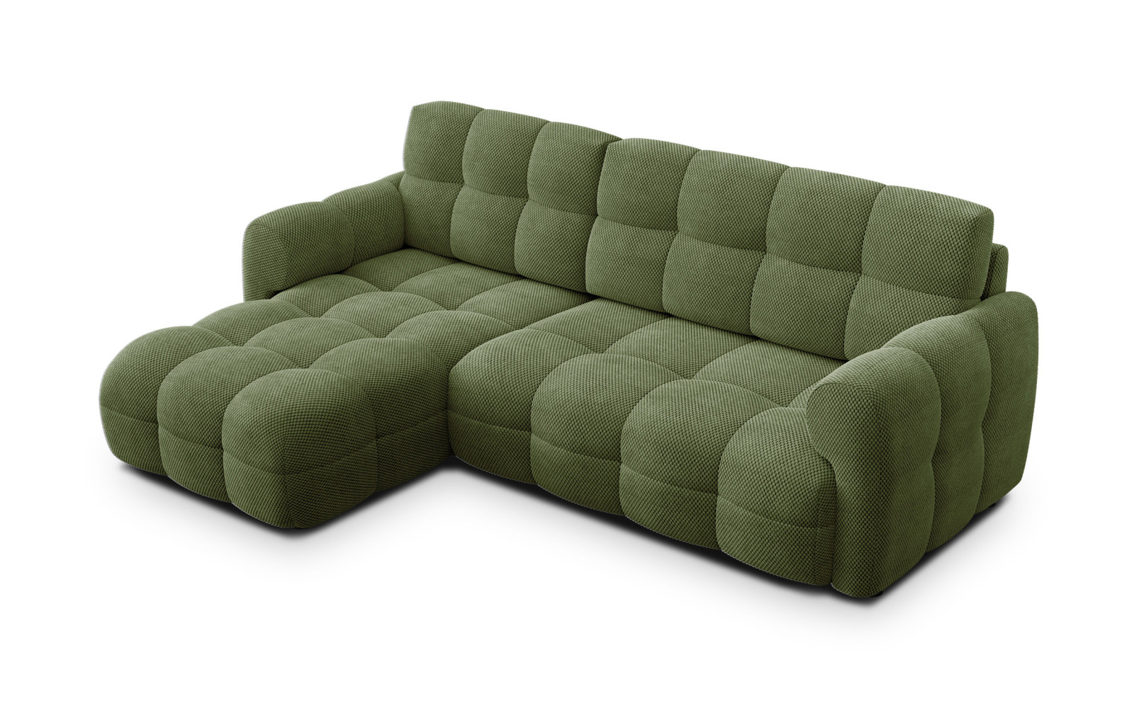 Ecksofa 3-Sitzer links MELLOW, olive