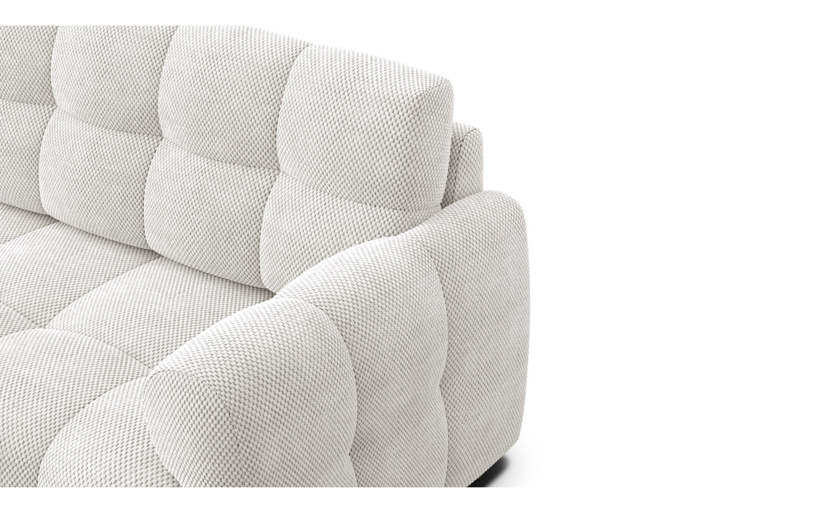 Ecksofa 3-Sitzer links MELLOW, creme