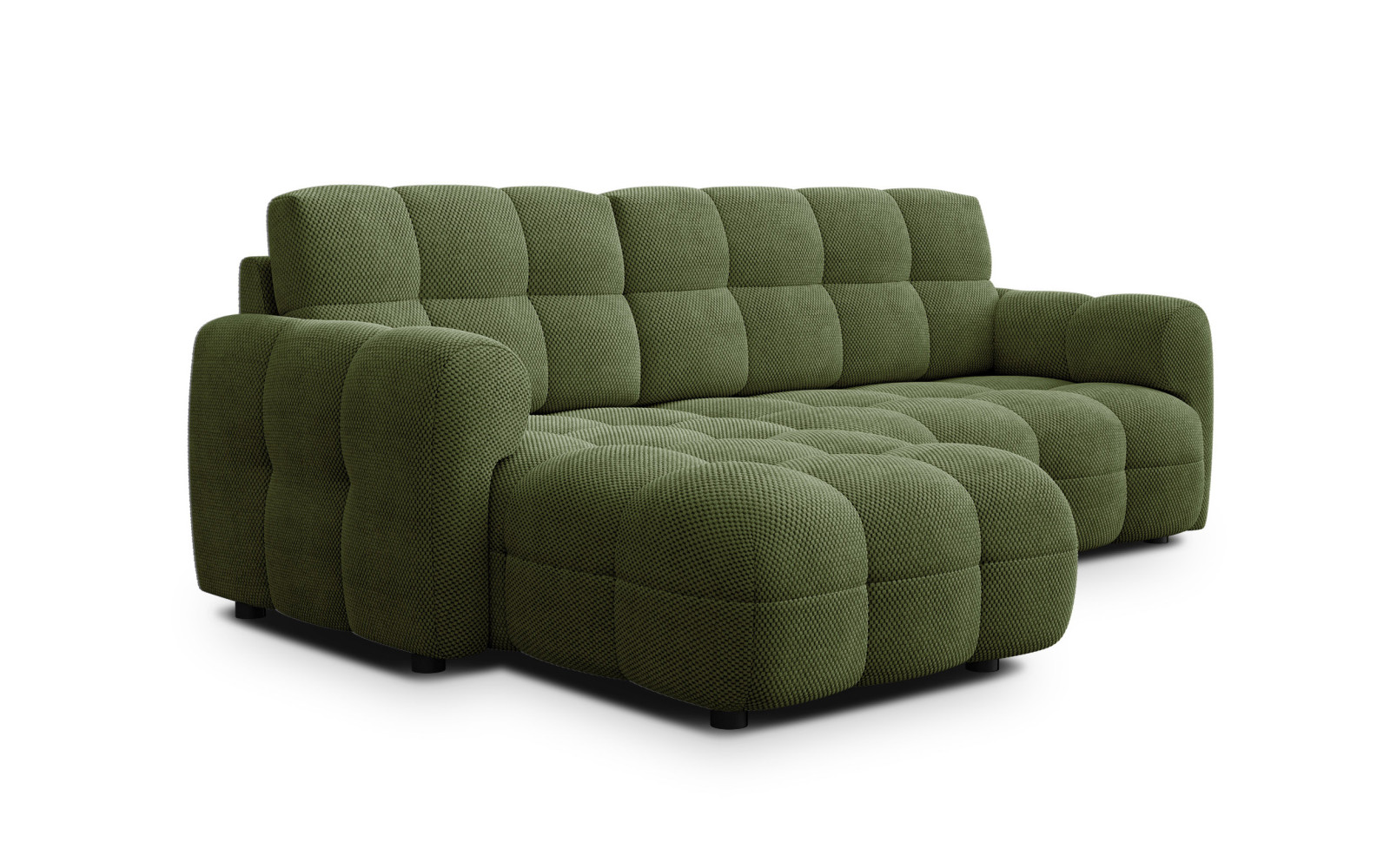 Ecksofa 3-Sitzer links MELLOW, olive
