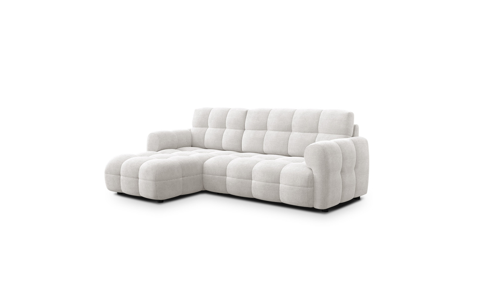Ecksofa 3-Sitzer links MELLOW, creme