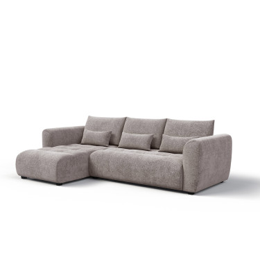 Ecksofa 4-Sitzer links SORENO, dunkelbeige