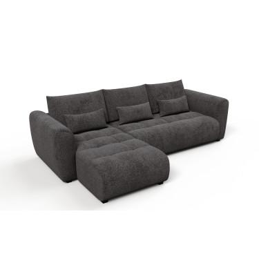 Ecksofa 4-Sitzer links SORENO, dunkelgrau