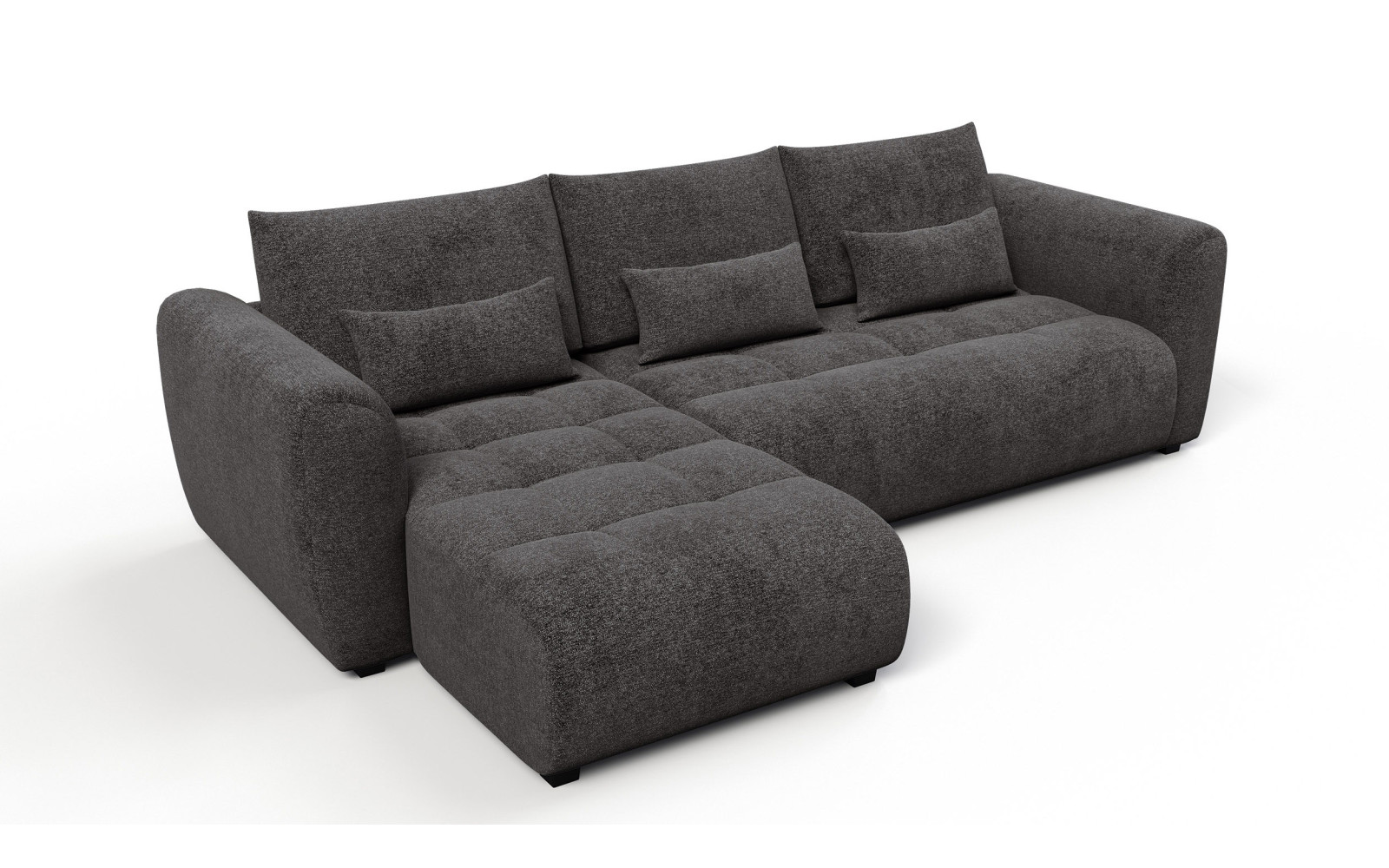 Ecksofa 4-Sitzer links SORENO, dunkelgrau