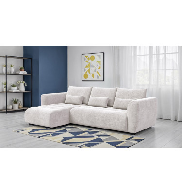 Ecksofa 4-Sitzer links SORENO, ecru