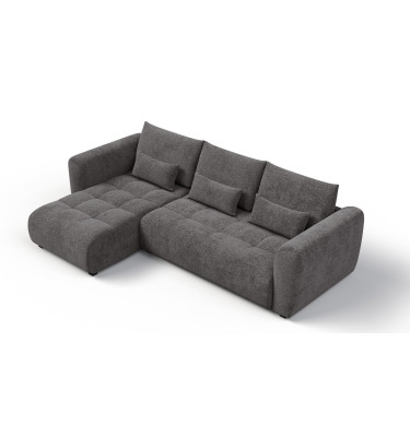 Ecksofa 4-Sitzer links SORENO, dunkelgrau