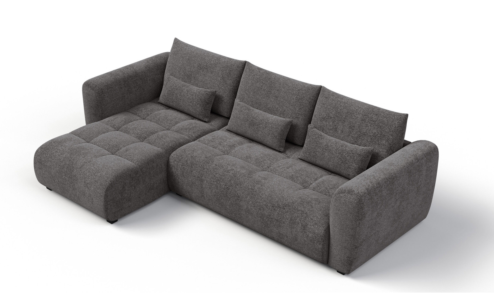 Ecksofa 4-Sitzer links SORENO, dunkelgrau