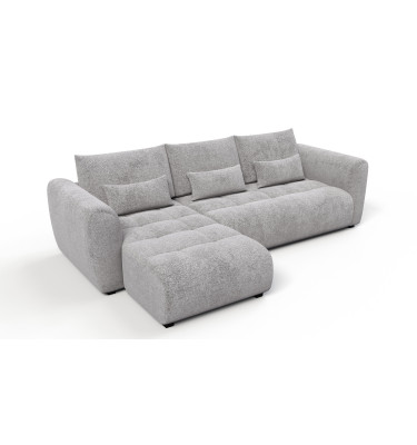 Ecksofa 4-Sitzer links SORENO, platingrau