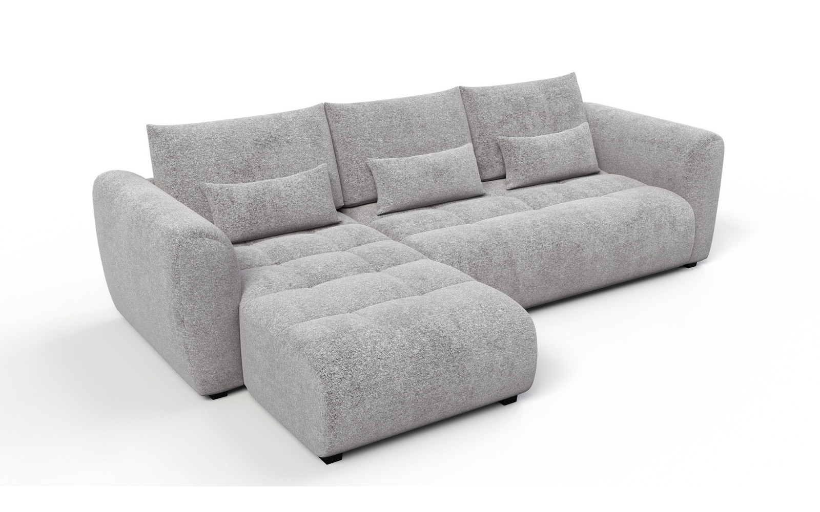 Ecksofa 4-Sitzer links SORENO, platingrau