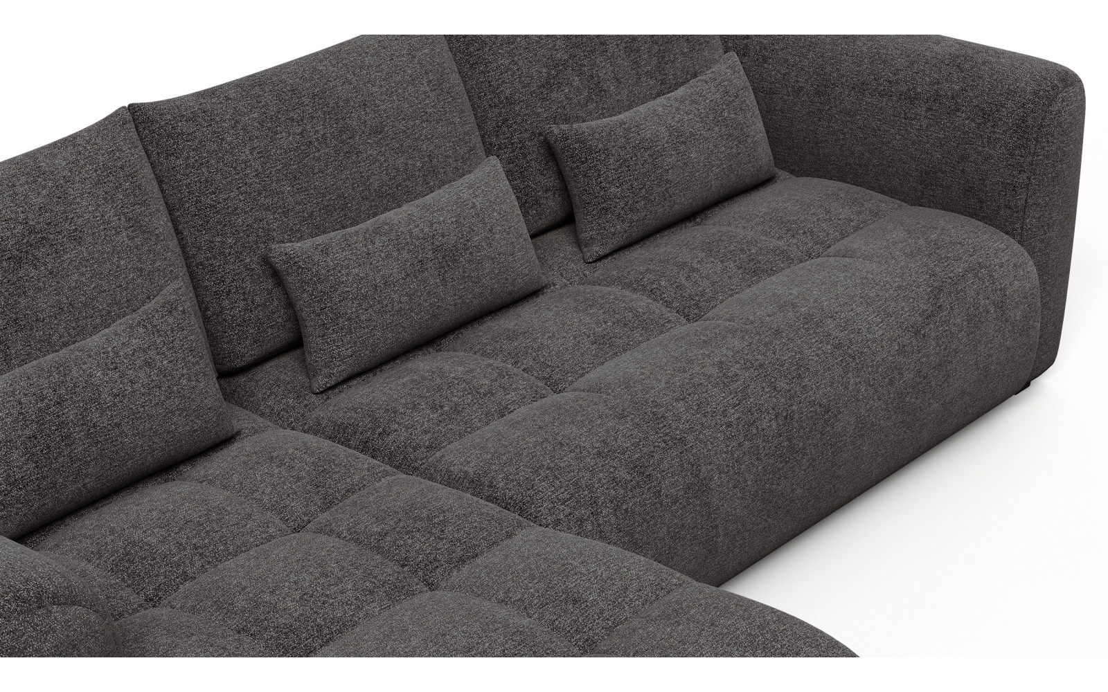 Ecksofa 4-Sitzer links SORENO, dunkelgrau