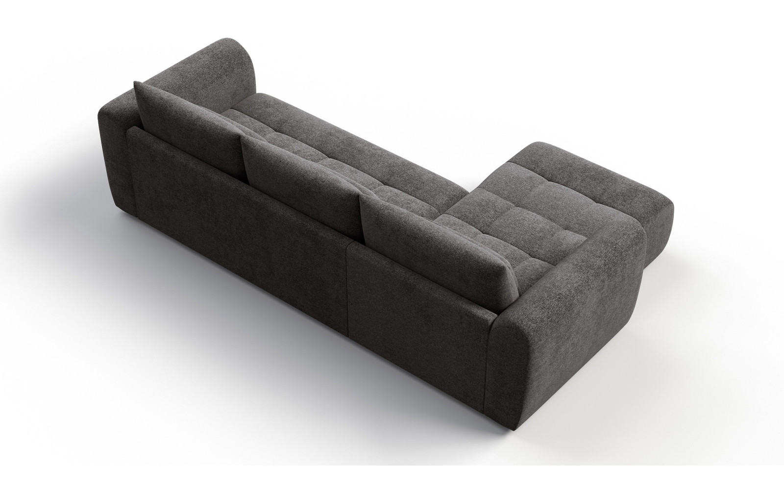 Ecksofa 4-Sitzer links SORENO, dunkelgrau