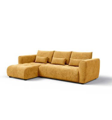 Ecksofa 4-Sitzer links SORENO, gelb