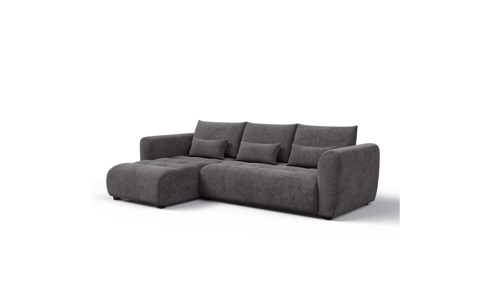 Ecksofa 4-Sitzer links SORENO, dunkelgrau