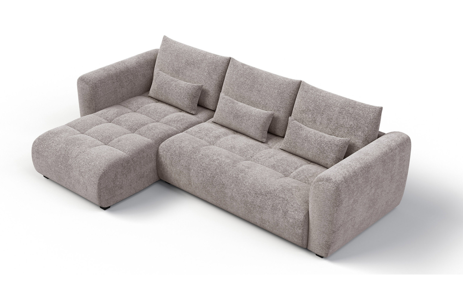 Ecksofa 4-Sitzer links SORENO, dunkelbeige