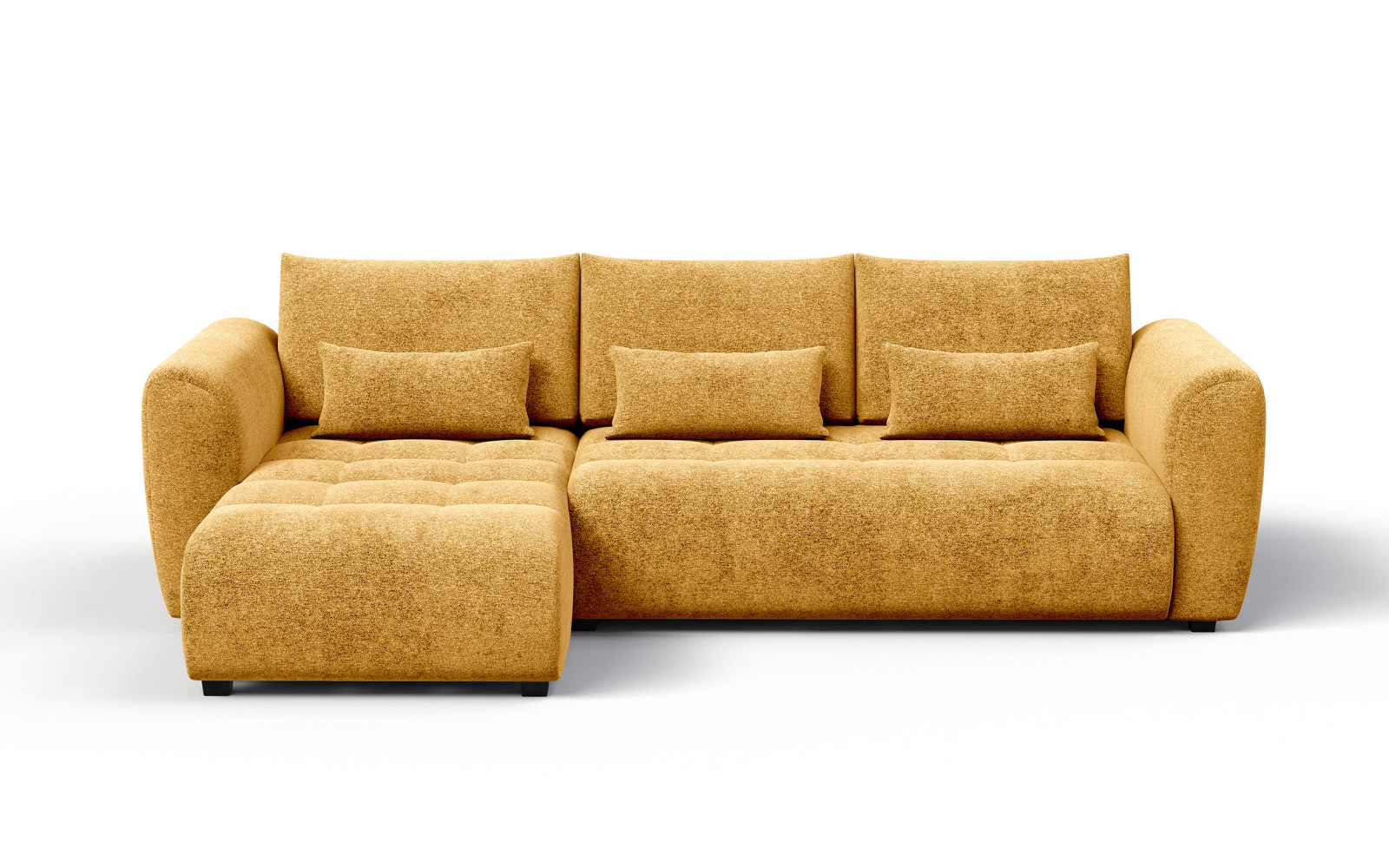 Ecksofa 4-Sitzer links SORENO, gelb