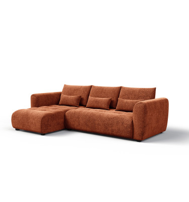 Ecksofa 4-Sitzer links SORENO, orange