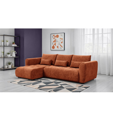 Ecksofa 4-Sitzer links SORENO, orange