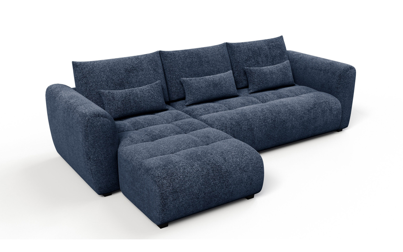 Ecksofa 4-Sitzer links SORENO, dunkelblau