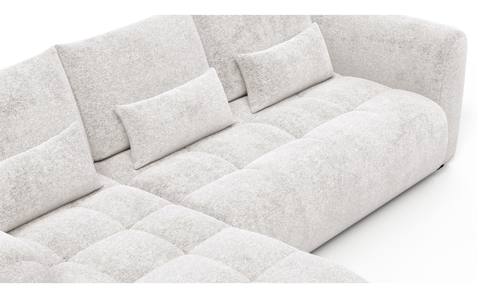 Ecksofa 4-Sitzer links SORENO, ecru