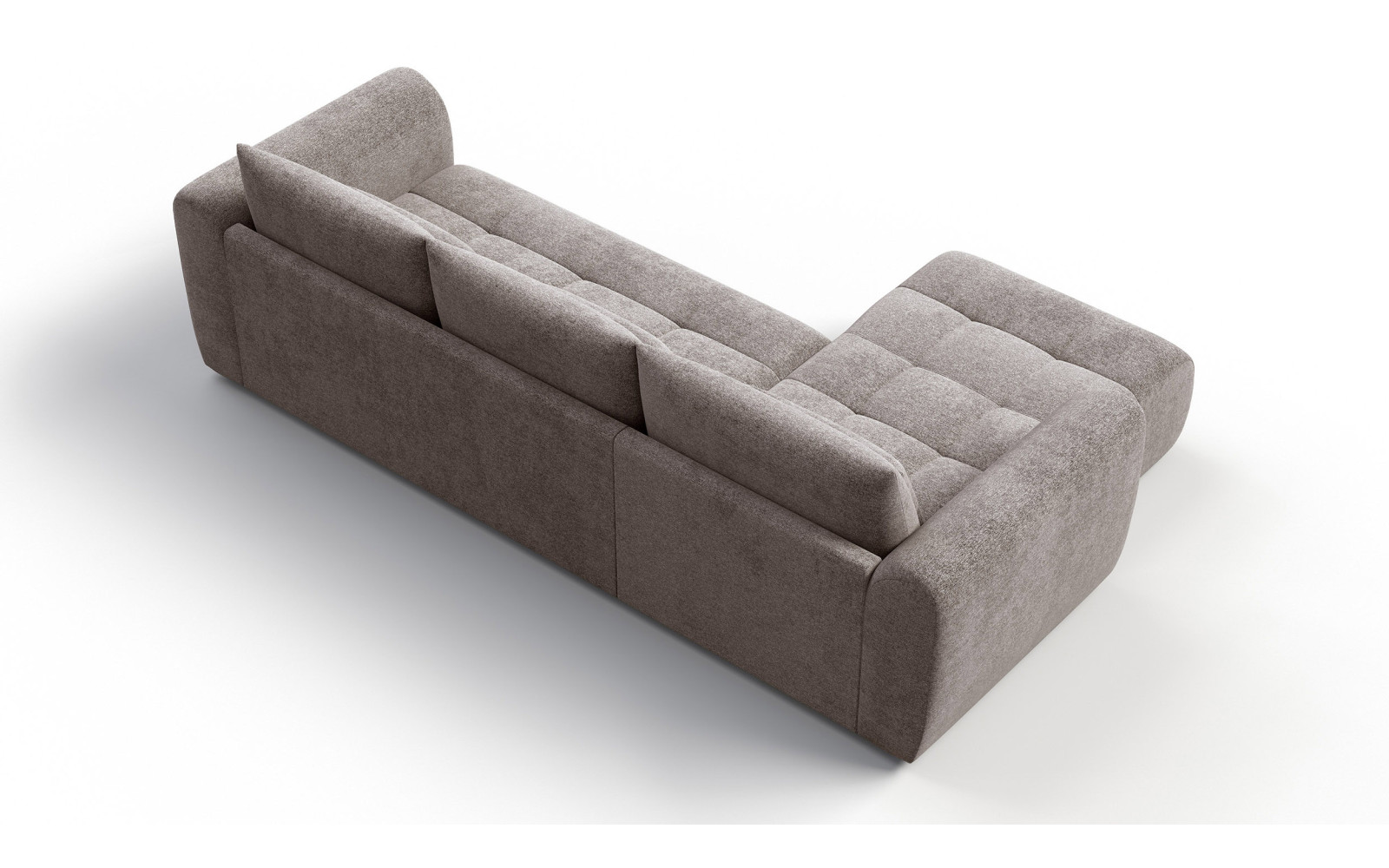 Ecksofa 4-Sitzer links SORENO, dunkelbeige
