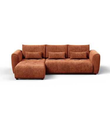 Ecksofa 4-Sitzer links SORENO, orange