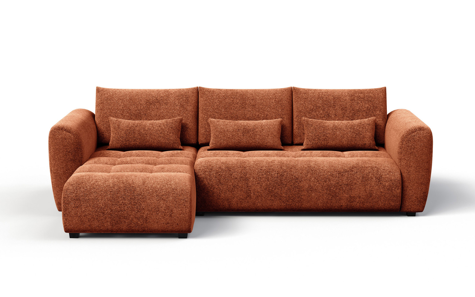 Ecksofa 4-Sitzer links SORENO, orange
